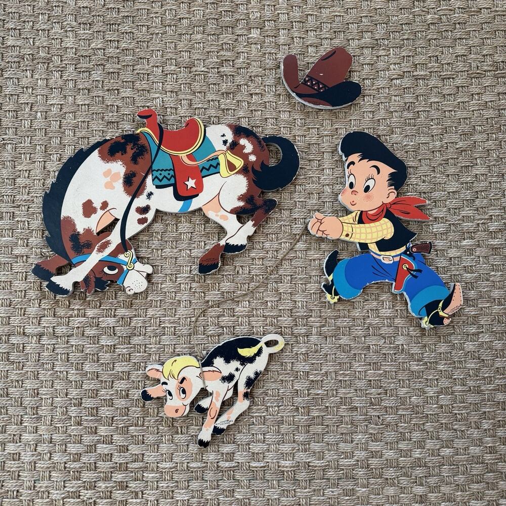 Vintage 1950s Dolly Toy Company Cowboy & Indian Pin-Ups #245 “Bronco Bill”